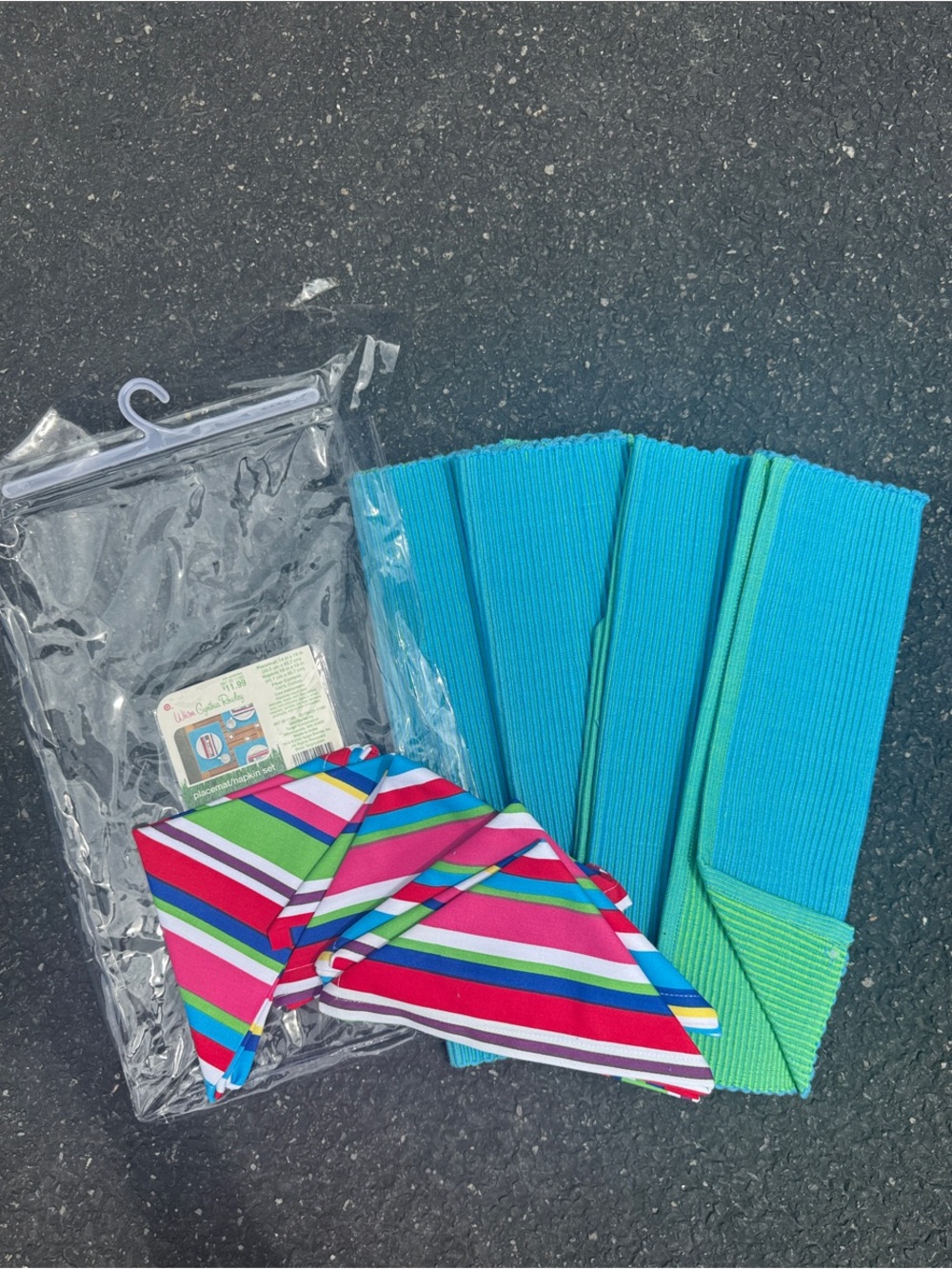 Target Bright Turquoise and Multicolor Striped Party Napkin Set